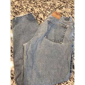 Bill Blass mens‎ size 36x30 light wash tapered leg jeans blue (mom Jeans)